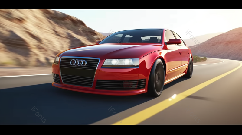 飞驰的红色汽车在道路上的插图,高清,摄影图,摄影图片,图片大全,摄影图免费下载